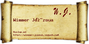 Wimmer Józsua névjegykártya